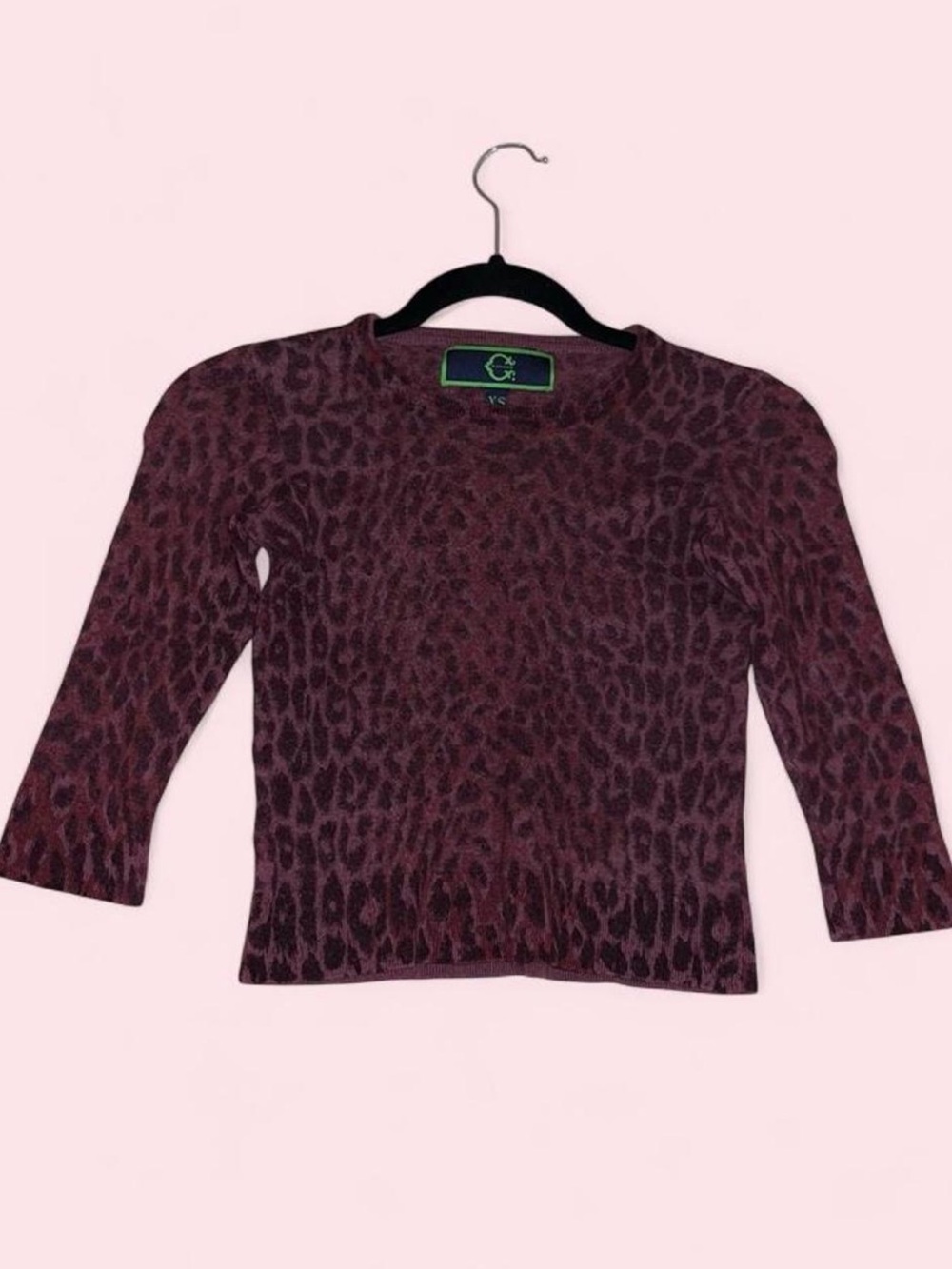C. Wonder Girls' Long Sleeve Leopard Print Top - Maroon